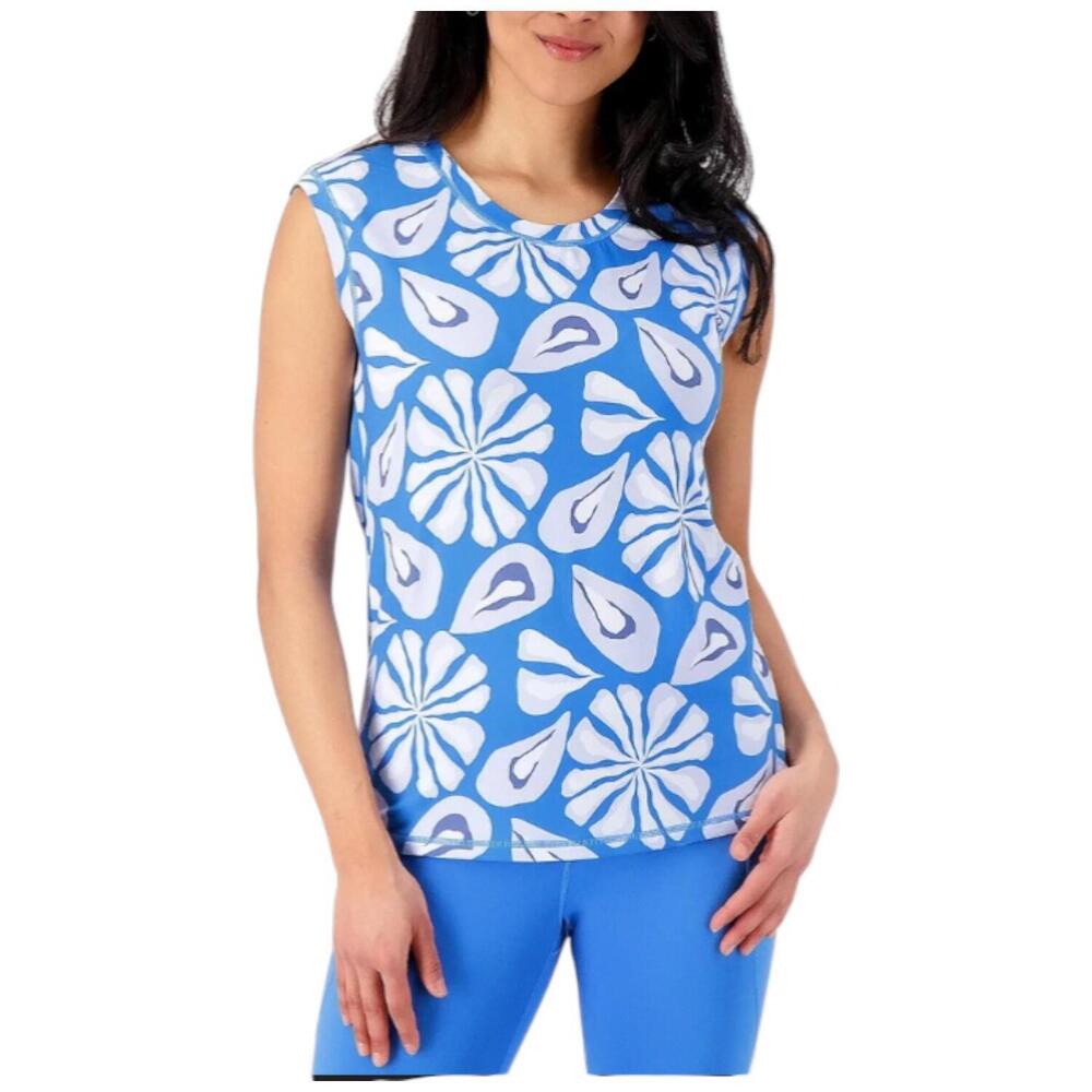 Gymwrap Women's Everyday Tank with High-Low Hem Torn Bluebell - Regular